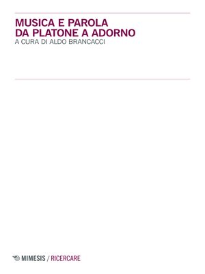 cover image of Musica e parola da Platone a Adorno